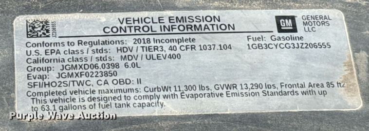 image for item EJ4508 2018 Chevrolet Silverado 3500HD utility bed pickup truck