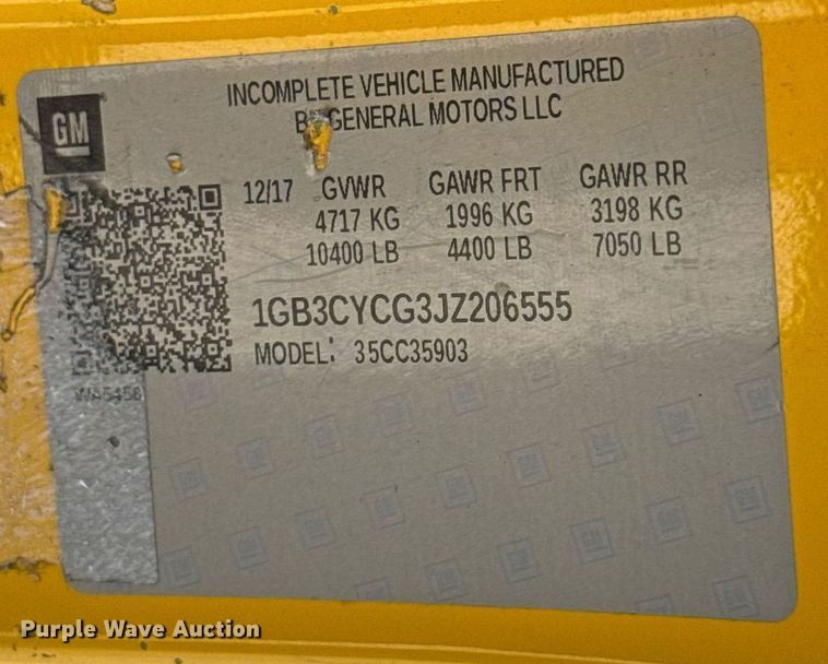 image for item EJ4508 2018 Chevrolet Silverado 3500HD utility bed pickup truck