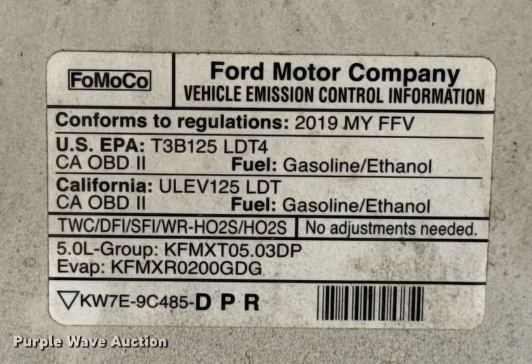 image for item EJ4509 2019 Ford F150 XL SuperCrew pickup truck