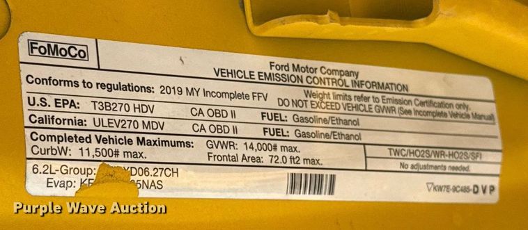 image for item EJ4511 2019 Ford F350 Super Duty XL utility bed pickup truck