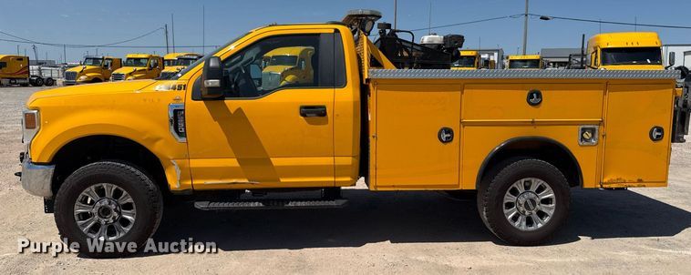 image for item EJ4517 2020 Ford F350 Super Duty XL utility bed pickup truck