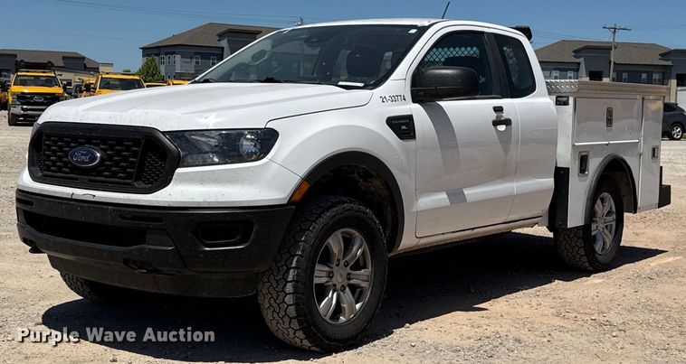 image for item EJ4522 2021 Ford Ranger XL SuperCab utility bed pickup truck