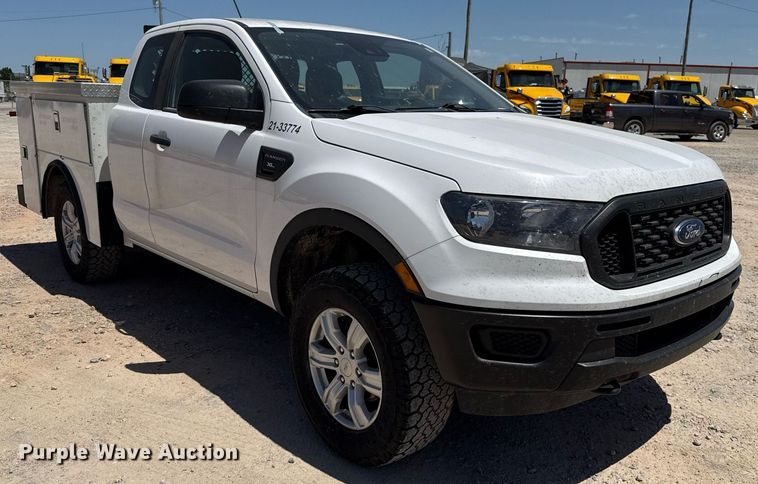 image for item EJ4522 2021 Ford Ranger XL SuperCab utility bed pickup truck