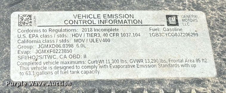 image for item EJ4524 2018 Chevrolet Silverado 3500HD utility bed pickup truck