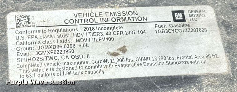 image for item EJ4526 2018 Chevrolet Silverado 3500HD utility bed pickup truck