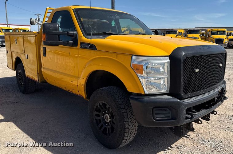 image for item EJ4528 2015 Ford F350 Super Duty XL utility bed pickup truck