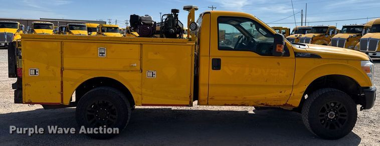 image for item EJ4528 2015 Ford F350 Super Duty XL utility bed pickup truck