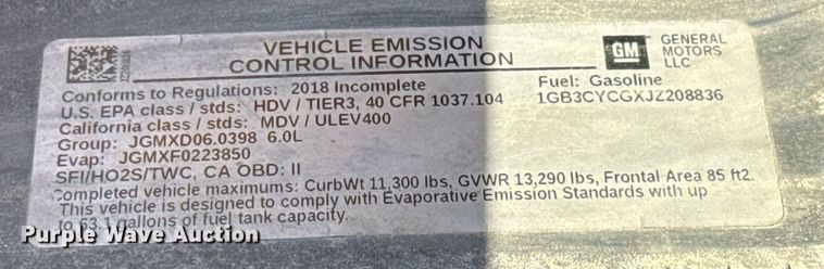 image for item EJ4534 2018 Chevrolet Silverado 3500HD utility bed pickup truck