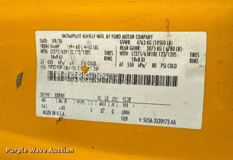 image for item EJ4536 2020 Ford F350 Super Duty utility bed pickup truck