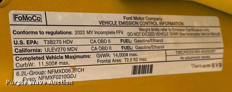 image for item EJ4537 2022 Ford F350 Super Duty utility bed pickup truck