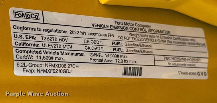 image for item EJ4538 2022 Ford F350 Super Duty utility bed pickup truck