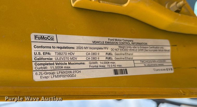 image for item EJ4540 2020 Ford F350 Super Duty utility bed pickup truck