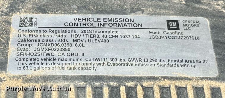 image for item EJ4548 2018 Chevrolet Silverado 3500HD utility bed pickup truck