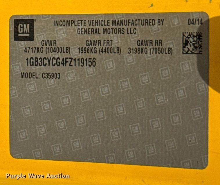 image for item EJ4550 2015 Chevrolet Silverado 3500HD utility bed pickup truck