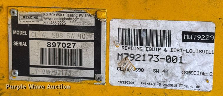 image for item EJ4552 2018 Ford F350 Super Duty XL utility bed pickup truck