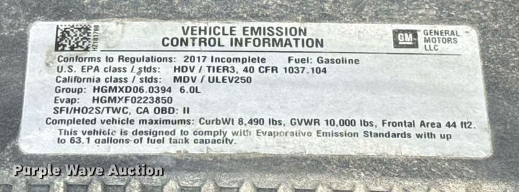 image for item EJ4553 2017 Chevrolet Silverado 3500HD utility bed pickup truck