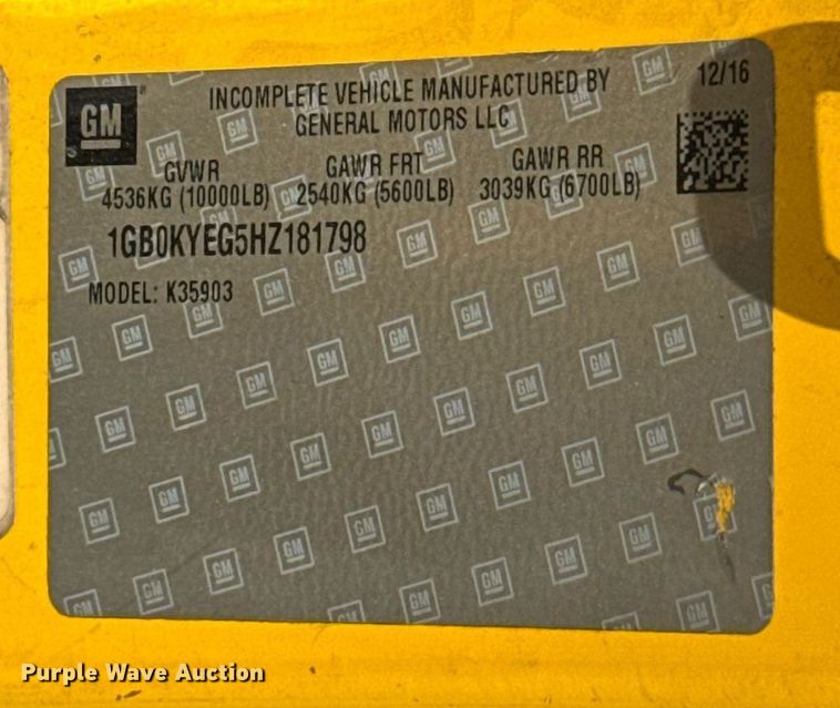 image for item EJ4553 2017 Chevrolet Silverado 3500HD utility bed pickup truck