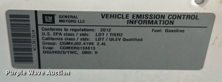 image for item EJ8763 2012 Chevrolet Equinox SUV