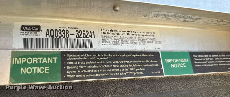 image for item EJ8782 2003 Club Car DS golf cart