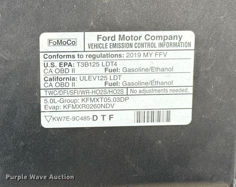 image for item EJ8785 2019 Ford F150 SuperCab pickup truck