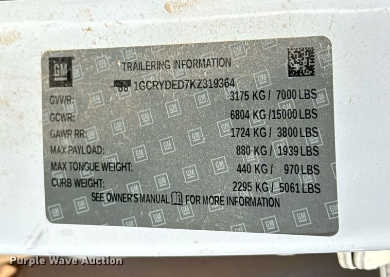 image for item EJ8786 2019 Chevrolet Silverado 1500 Double Cab pickup truck