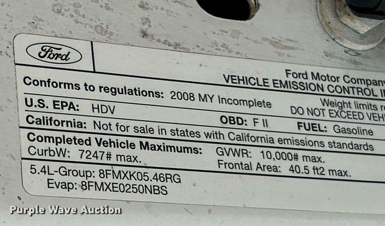 image for item EK8034 2008 Ford F250 Super Duty XL SuperCab pickup truck