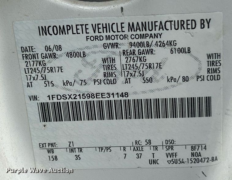 image for item EK8034 2008 Ford F250 Super Duty XL SuperCab pickup truck