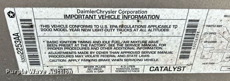 image for item EK8059 2000 Jeep Wrangler SUV