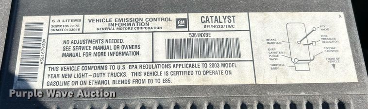 image for item EK8061 2003 Chevrolet Suburban SUV