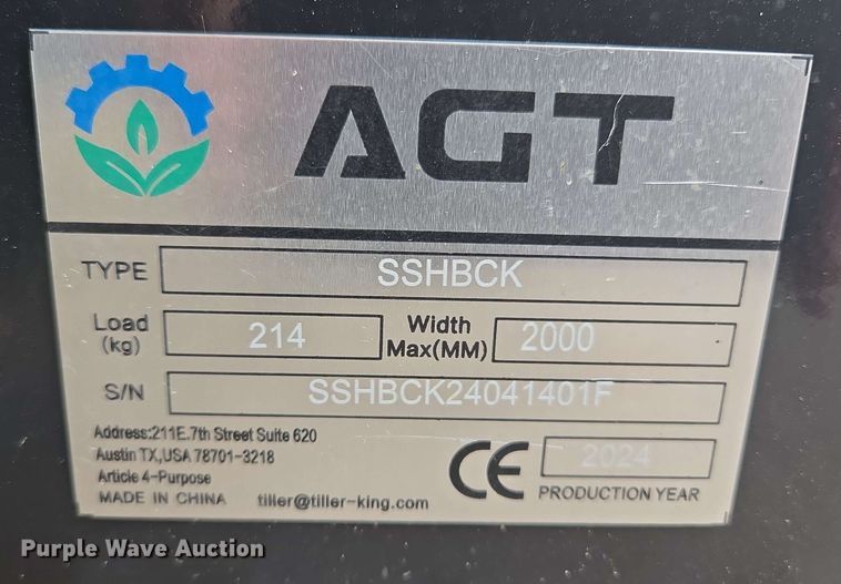 image for item EL2060 2024 AGT SSHBCK skid steer backhoe