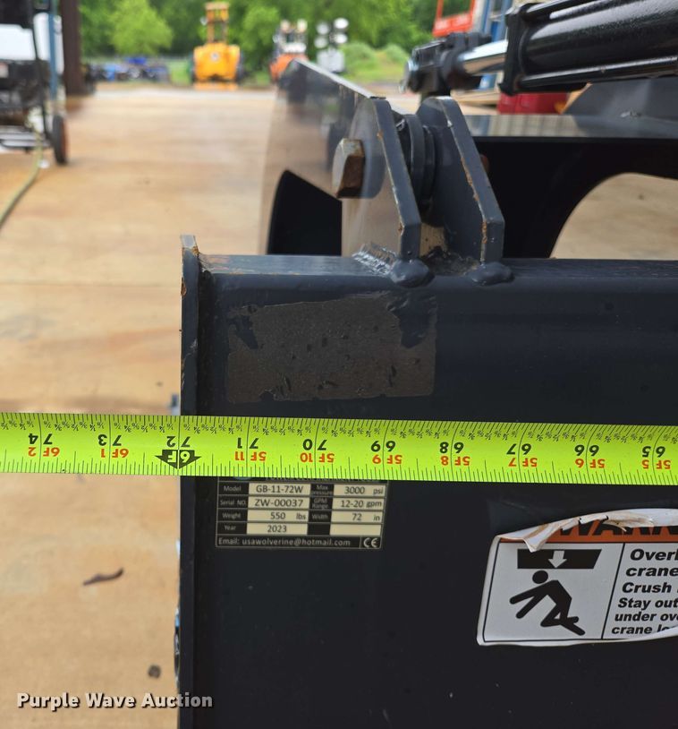 image for item EL2062 2023 Wolverine GB-11-72W skid steer grapple bucket