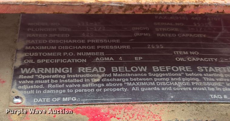 image for item EN3683 Oilfield acidizing pump equipment