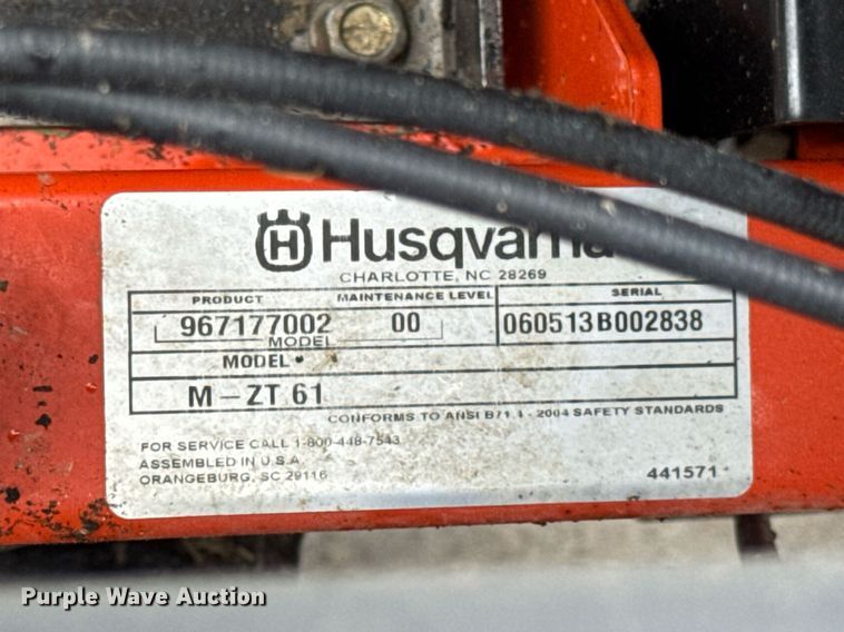 image for item EN4539 Husqvarna M-ZT 61 ZTR lawn mower