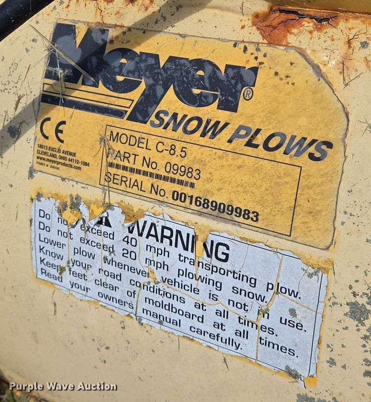 image for item EN8990 Meyer C-8.5 snow plow