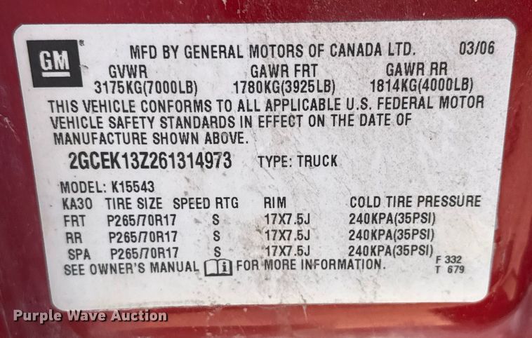 image for item EQ1429 2006 Chevrolet Silverado 1500 Crew Cab pickup truck