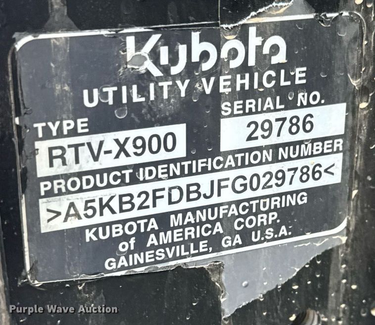 image for item EQ1467 2015 Kubota RTV-X900 utility vehicle