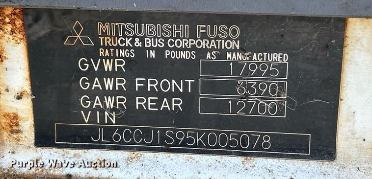 image for item NJ9726 2005 Mitsubishi FH211 dump flatbed truck