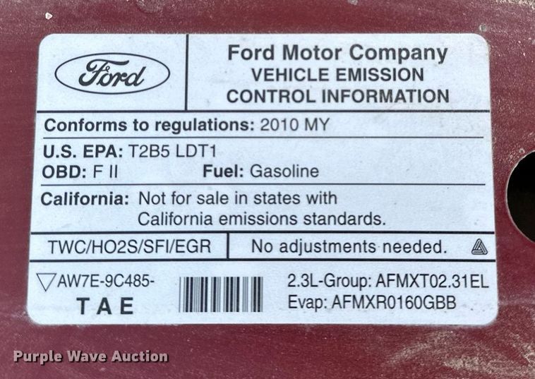 image for item OM9735 2010 Ford Ranger XLT pickup truck