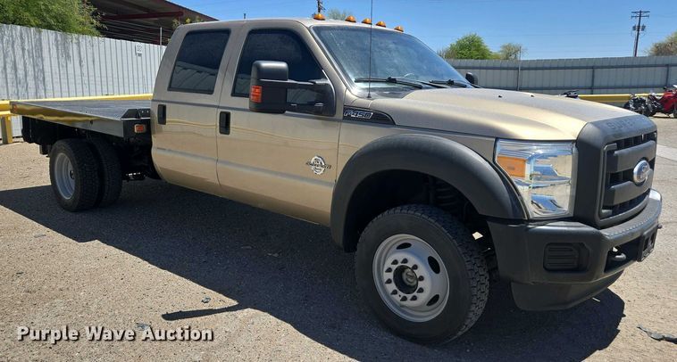 image for item YA0500 2012 Ford F450 Super Duty Crew Cab flatbed truck