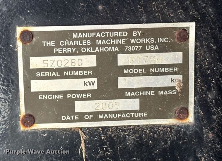 image for item DH9937 2005 Ditch Witch RT75H trencher