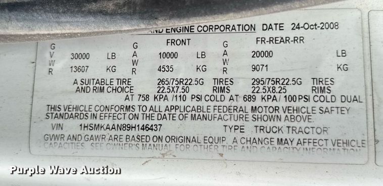 image for item DH9942 2009 International MA035 flatbed truck