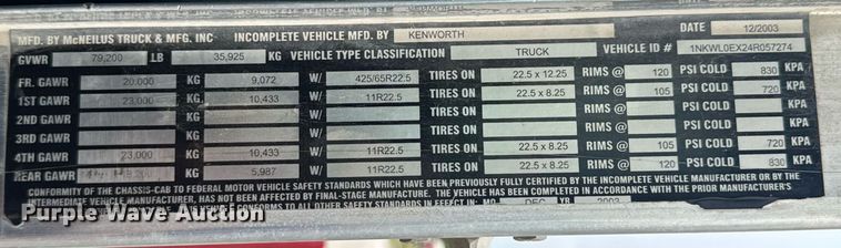 image for item DO0965 2004 Kenworth W900 ready mix truck