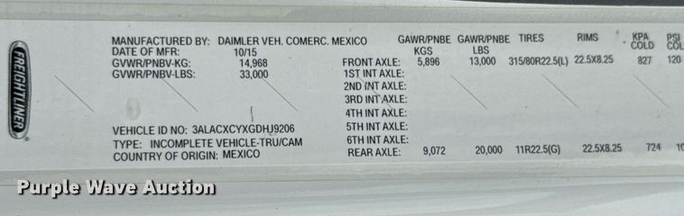 image for item DO0969 2016 Freightliner Business Class M2 bucket truck