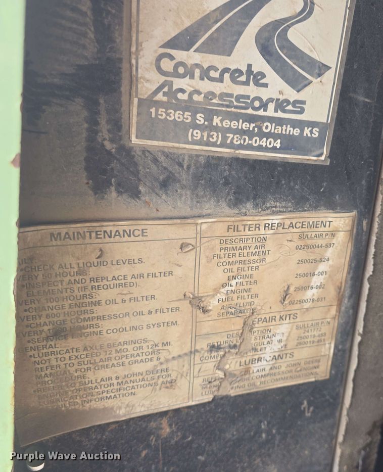 image for item DO7941 Sullair 185 DPQJD air compressor