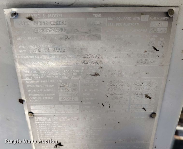 image for item DP4914 2005 International 7400 digger derrick truck