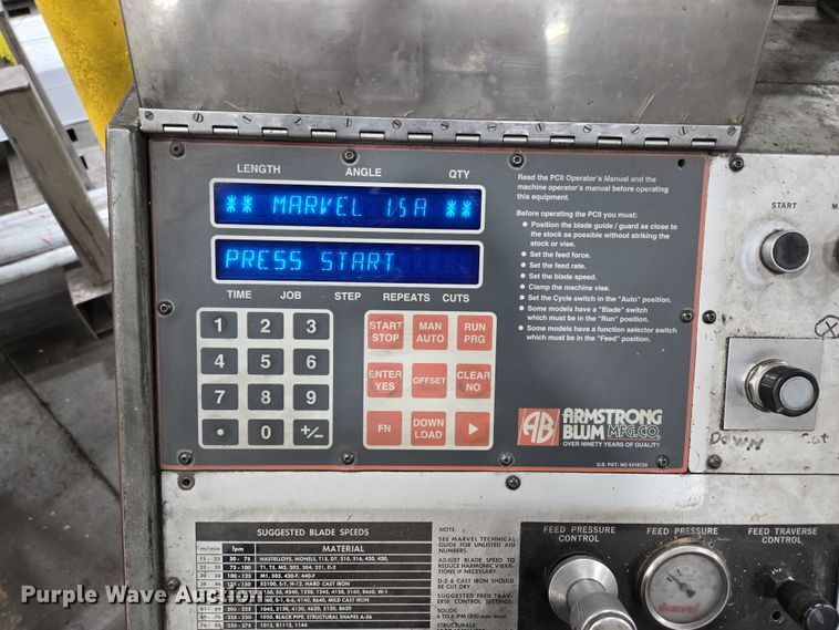 image for item DP6291 Armstrong - Blum MFG. Co. Marvel 15A8 metal bandsaw