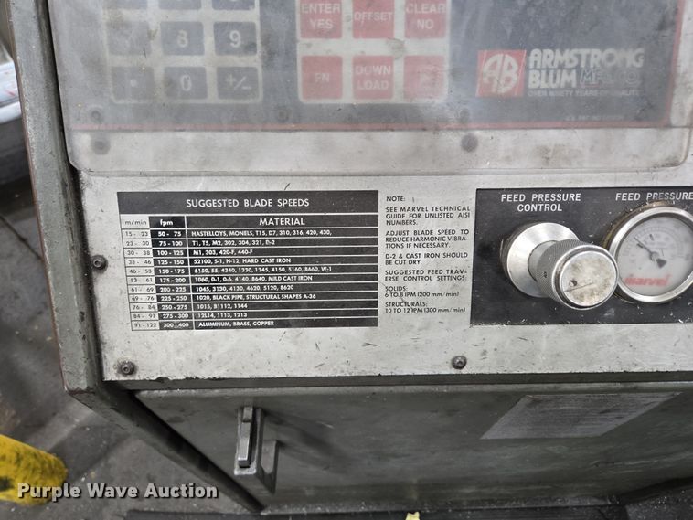 image for item DP6291 Armstrong - Blum MFG. Co. Marvel 15A8 metal bandsaw