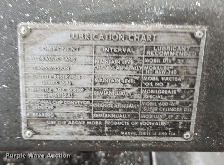 image for item DP6291 Armstrong - Blum MFG. Co. Marvel 15A8 metal bandsaw