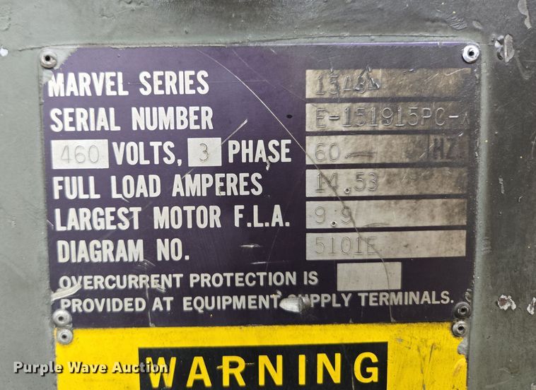 image for item DP6291 Armstrong - Blum MFG. Co. Marvel 15A8 metal bandsaw