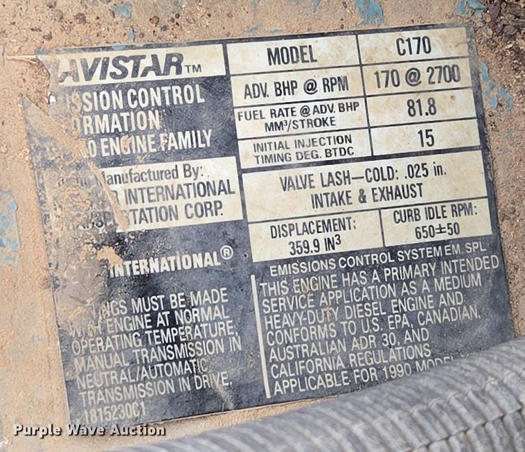 image for item DP6362 1991 International 4700 dump truck